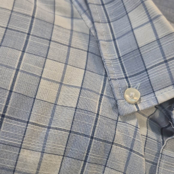 Van Heusen XXL Short Sleeve Blue and White Casual Button Down Shirt - Picture 12 of 13